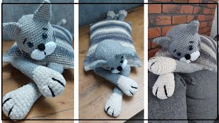 🐱 Poduszka KOTEK na szydełku tutorial jak zrobić Amigurumi  Crochet CAT KITTEN PILLOW [upl. by Lj]