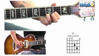 How to Play D Power Chord in Open Position on Guitar [upl. by Anyt]