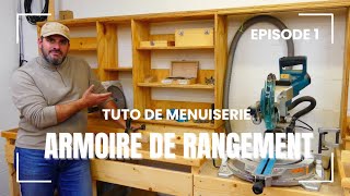 Fabrication dune structure de meuble en panneaux Une armoire de rangement pour mon banc de scie 1 [upl. by Cas]