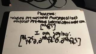 Phone ⁿʰt͡ɬˤ voiceless preaspirated pharyngealized alveolar prenasal lateral affricate cons [upl. by Sumetra]