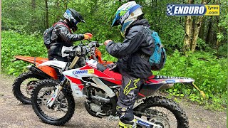 FULL FACTORY TEDDY BRINGS HIS NEW FANTIC 310 OUT FOR THE FIRST TIME ON A SUPER WET ENDURO DAY [upl. by Oiznun384]