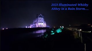 Whitby Illuminated Abbey in a Rain Storm [upl. by Nimaynib]