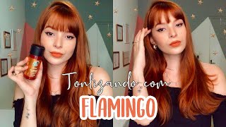 TONALIZANDO O CABELO COM FLAMINGO DA KAMALEÃO COLOR  LARANJA VIBRANTE RUIVO [upl. by Alra579]