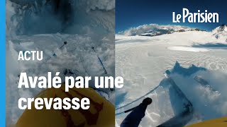 Il chute de 15 mètres dans une crevasse lors dune sortie à ski [upl. by Yessej]