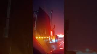 peterbilt 379389 jake brakes 🔥 🔥 straight pipe early am rolling down hill [upl. by Bohaty]