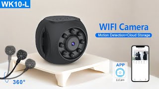 WK10 L WiFi Mini Camera Use New App LLCam Support Motion DetectionCloud Storage [upl. by Aicile562]