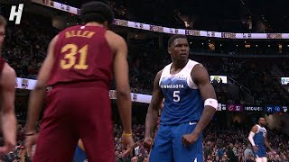 Anthony Edwards gets a technical after this dunk on Jarrett Allen 🤔 [upl. by Rolyat]