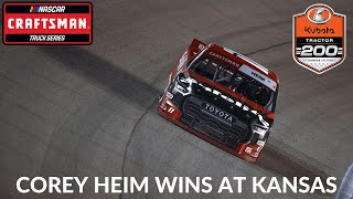 Corey Heim Wins At Kansas [upl. by Iives]