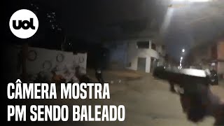 Câmera em farda mostra o momento em que policial militar foi baleado em SP vídeo tem imagens fortes [upl. by Newmann]