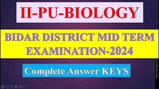 MIDTERMHALF YEARLY2nd PUCBIOLOGY2024ANSWER KEYncert biologypucboardexam2ndpucbiology [upl. by Fritze]