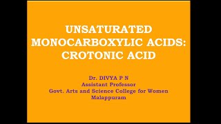 CROTONIC ACID [upl. by Areht]