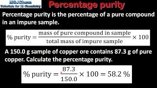 13 Percentage purity [upl. by Dorehs]