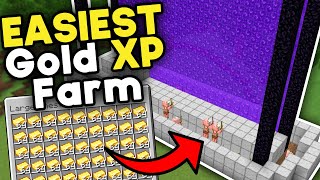 Easiest Gold XP Farm Minecraft Bedrock 121 [upl. by Buford]