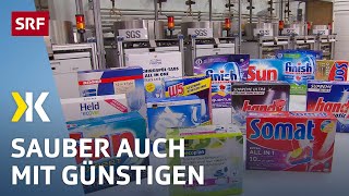 SpülTabs im Test Günstigste Tabs sorgen für sauberes Geschirr  2017  Kassensturz  SRF [upl. by Massey]