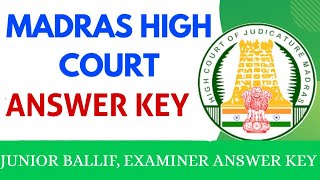 MHC Answer Key  Maths  Madras High Court Answer Key Examiner Juniorbaliff mhcanswerkey mhcexam [upl. by Ennovehc]