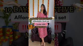 meeshofinds Kurti Haul Under 600 shorts kurti meeshohaul meesho festiveoutfits meeshoapp [upl. by Dnomyaw]