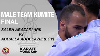 SALEH ABAZARI IRI VS ABDALLA ABDELAZIZ EGY  FINAL MALE TEAM KUMITE  KARATE WORLD CUP 2024 [upl. by Malamut853]