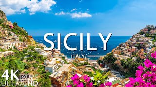 FLYING OVER SICILY 4K UHD  Relaxing Music Along With Beautiful Nature Videos  4K Video Ultra HD [upl. by Lamak]