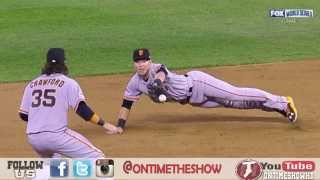 Joe Panik Double play Eric Hosme World Series Game 7 Giants vs Royals AMAZING REVIEW [upl. by Hazel845]