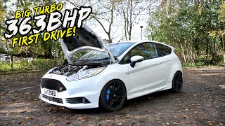 FIRST DRIVE IN MY STAGE 4 BIG TURBO 363BHP FORD FIESTA ST MAD [upl. by Brenan]