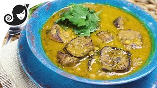 Mauritian Dal Yellow Split Pea Soup with Eggplant  Dholl et Bringelle veganvegetarian recipe [upl. by Willett]