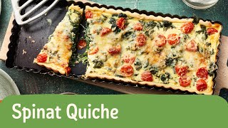 Herzhafte SpinatQuiche – vegetarisches Rezept für französisches Flair 🍃🧀  REWE Deine Küche [upl. by Lrak868]