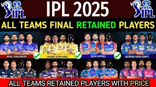 IPL 2025  All Teams Retained Players list  All Teams Final Retained Players list IPL 2025  ipl [upl. by Marty]