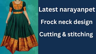 narayanapet long frock neck design cutting and stitching in telugulongfrockneckdesignbeginners [upl. by Nnaylrebmik]