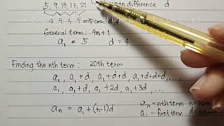 Arithmetic Sequence Pt 1 Finding nth term Arithmetic Means [upl. by Maryanne]