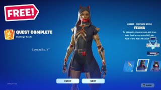 How to get FREE Felina Skin and Pickaxe in Fortnite  Earn 50 Account Levels [upl. by Alvinia]