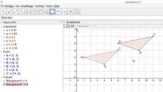 GeoGebra  52 Flytt objekt med vektor M [upl. by Yarised]