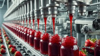 How Strawberry Jam Is Made In Factory  Strawberry Jam Factory Process [upl. by Gauntlett]