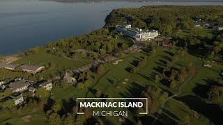 4K AERIAL DRONE Footage of Mackinac Island and The Grand Hotel by Sean McVeigh Media [upl. by Mosier]