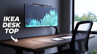 My DIY Custom Wood Stained IKEA Standing Desk [upl. by Odlawso]