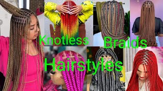 65  Gorgeous Knotless Braids Hairstyles 2024  Trending Braids Hairstyles For Black Women [upl. by Ichabod]