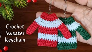 💯 Crochet Sweater Keychains 😍 Crochet Christmas Ornaments‼️Crochet Tutorials for Beginners [upl. by Iru713]