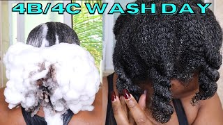 4B4C WASH DAY ROUTINE FOR THICK HAIR GROWTH [upl. by Finley577]