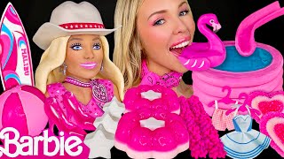 ASMR BARBIE DESSERTS MUKBANG Pool Cake Malibu Surfboard Star Jelly Flower Cookies Giveaway 먹방 [upl. by Aliab]