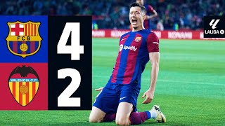 FC BARCELONA 4 vs 2 VALENCIA  LALIGA 202324 MD33 [upl. by Norha]