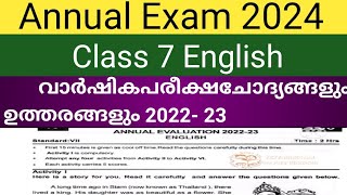 Class 7 English annual Exam question paper with answers 2024 annualexam2024 [upl. by Arny319]