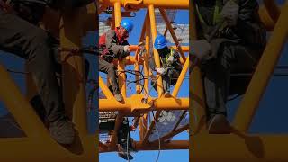 Tower crane connecting bolt disassembly and assembly process [upl. by Kinchen74]