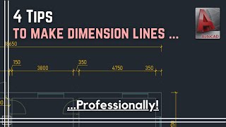 Autocad  4 Tips to make your dimension lines looking professional [upl. by Ardnuahs]