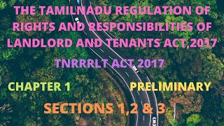 Tamilnadu Regulation of Rights and Responsibilities of Landlord and Tenants ACT 2017 Chapter 1 [upl. by Tuneberg]