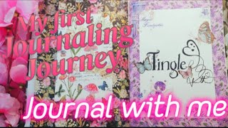 My first Journal Spread🌼Relaxing and Aesthetic setupjournaling calligraphy scrapbooking asmr [upl. by Euqirdor278]