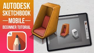 Autodesk Sketchbook Mobile Beginner Tutorial [upl. by Ihn734]