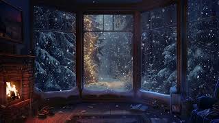 Winter Whispers  Calming Piano Sounds Amidst Gentle Snowfall and Warm Fireplace Comfort [upl. by Scott]