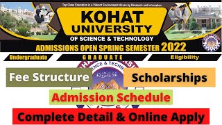 KUST University Kohat Sring 2022 Admissions  How To Apply [upl. by Kcirdla]