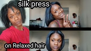 WASH DAY SILK PRESS ON Relaxed hair [upl. by Avonasac]