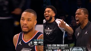 Damian Lillard shocks Team LeBrons bench with multiple threepointers  Team LeBron vs Team Giannis [upl. by Caritta]