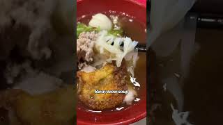 Kway teow rice noodle soup with a deep fried wonton ya [upl. by Shewmaker]